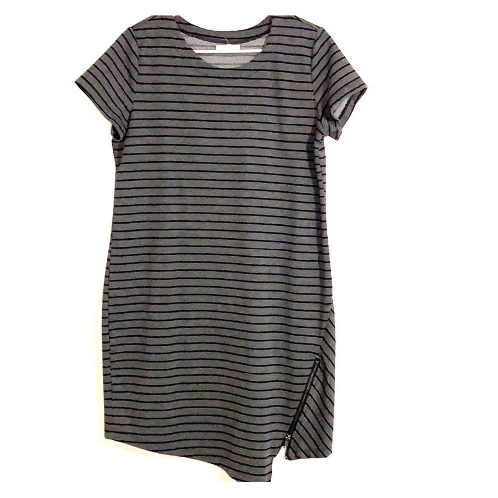 Black and Gray Striped Dress